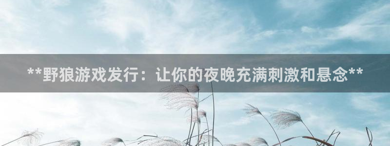蓝狮gs：**野狼游戏发行：让你的夜晚充满刺激和悬念**